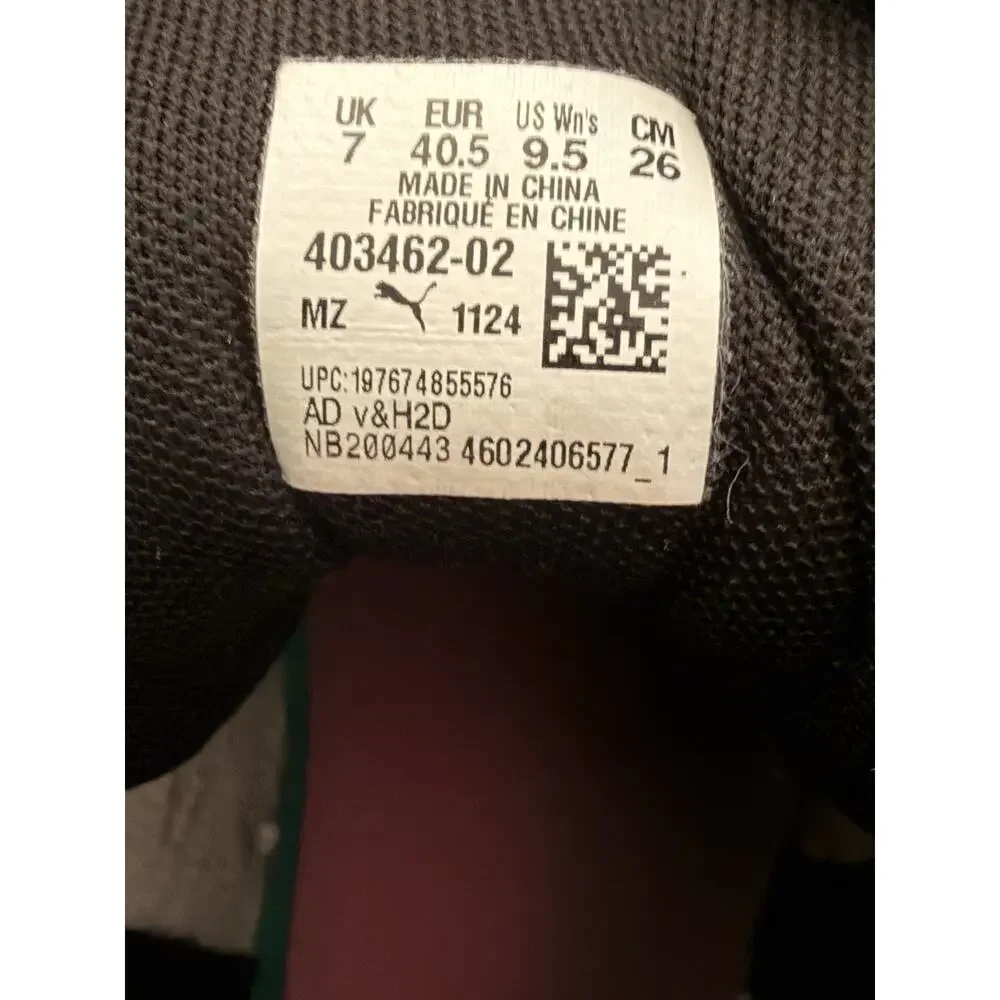 Puma Rebound Cyber Women's 9.5 High Top Sneakers Black White Pink Streetwear